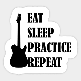 Eat Sleep Practice Repeat: Guitar Sticker